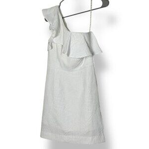 NWT Lilly Pulitzer Pineapple Pucker Jacquard WHITE KIPTON ROMPER One Shoulder 00